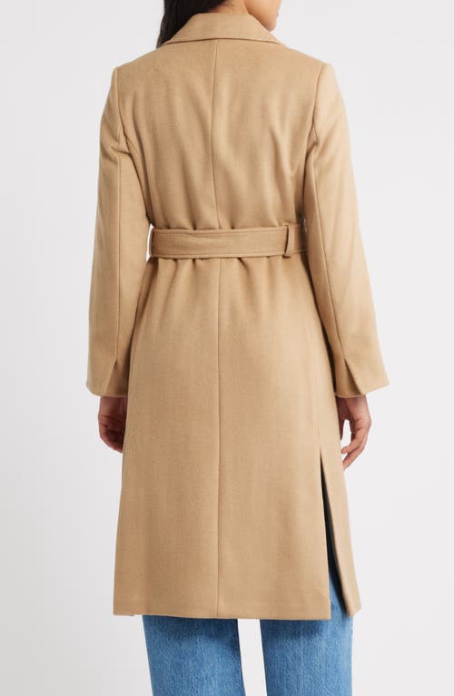 Sam Edelman Longline Wrap Coat In Brown