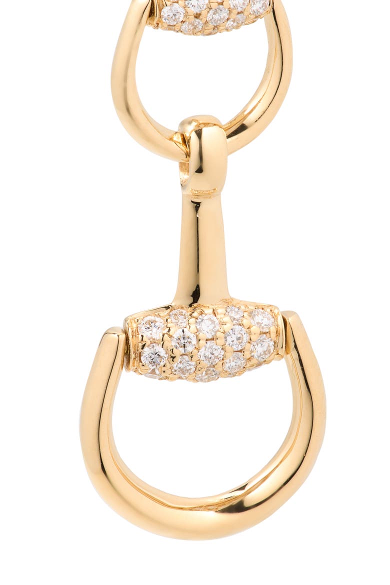 Horsebit Diamond Chandelier Earrings, Alternate, color, GOLD
