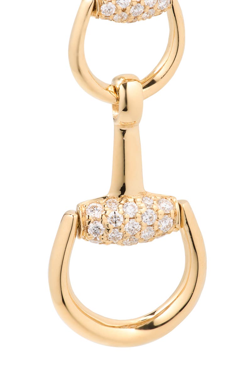 Gucci Horsebit Diamond Chandelier Earrings, Alternate, color, Gold