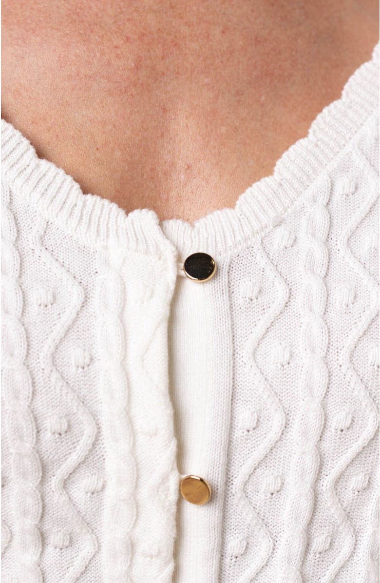 Hope & Henry Women's Organic Cable Button Front Sweater, Alternate, color, 