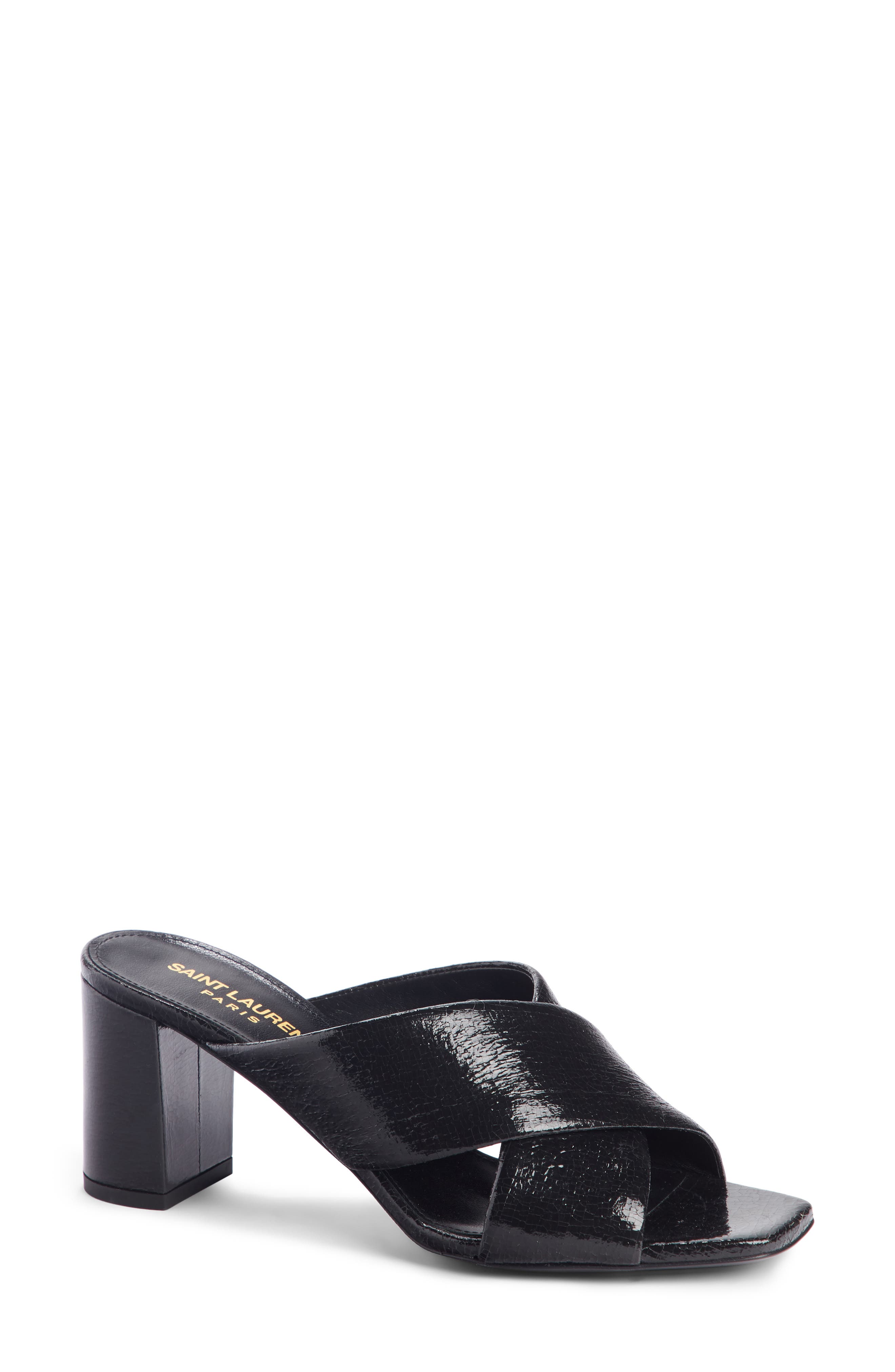 Loulou Cross Strap Mule, Main, color, BLACK