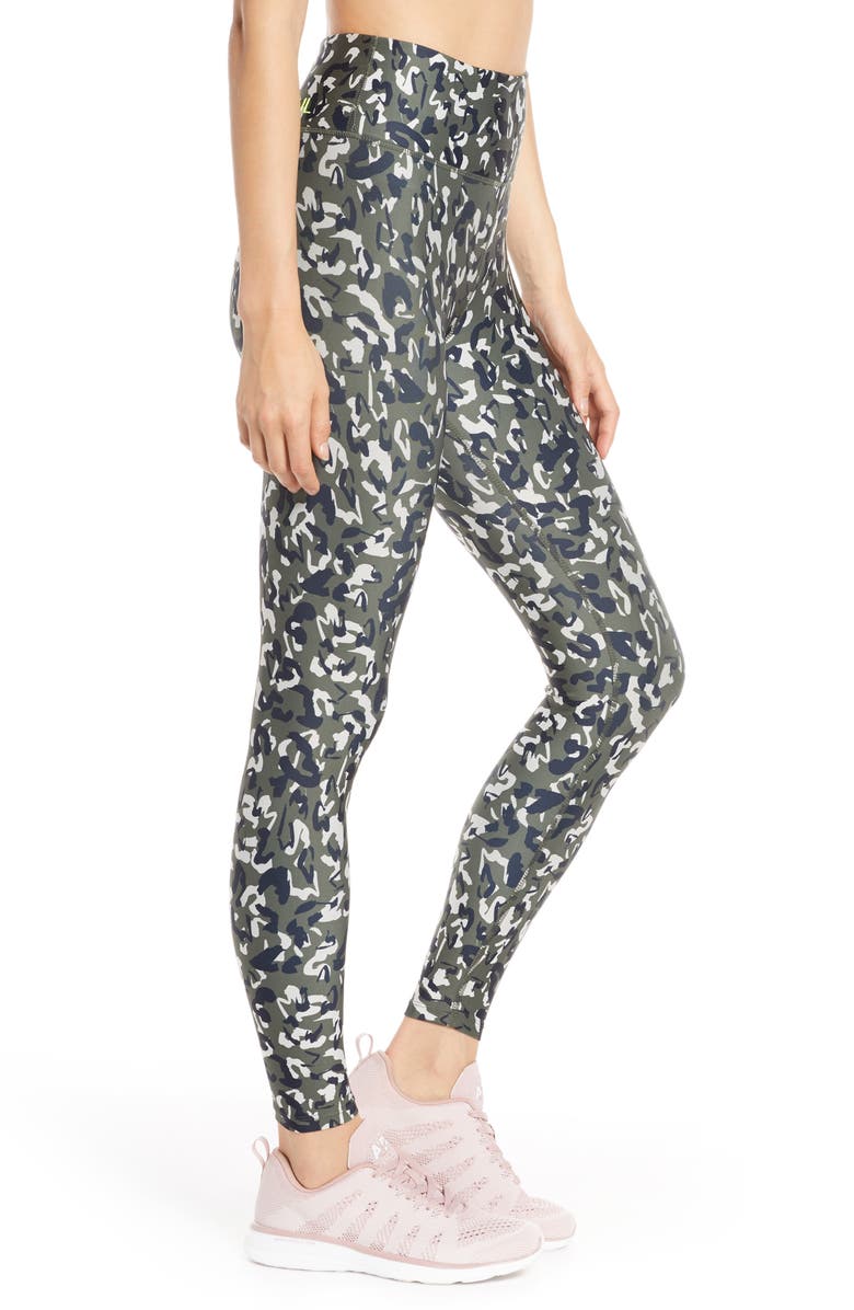 Soul by SoulCycle High Waist Leopard Camo Leggings, Alternate, color, 