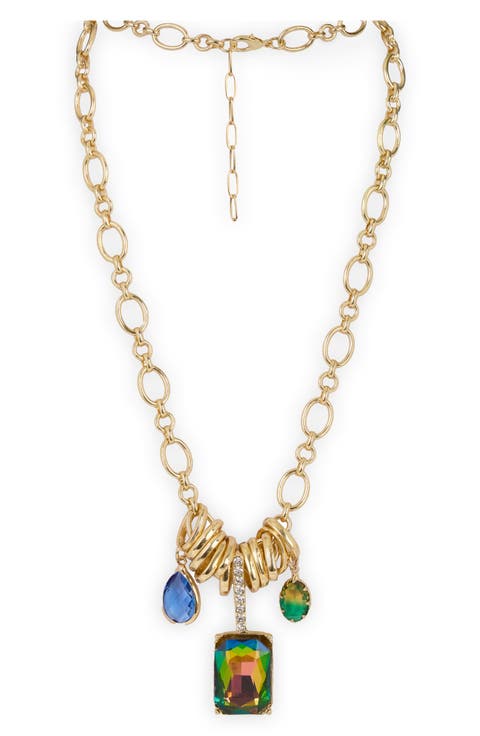 Stone Charm Chain Necklace