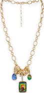 SAACHI Stone Charm Chain Necklace