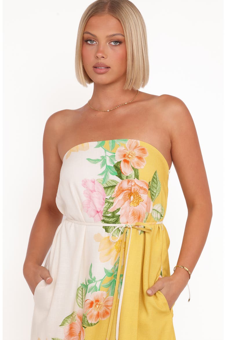 Marlia Strapless Maxi Sundress, Alternate, color, YELLOW POPPY