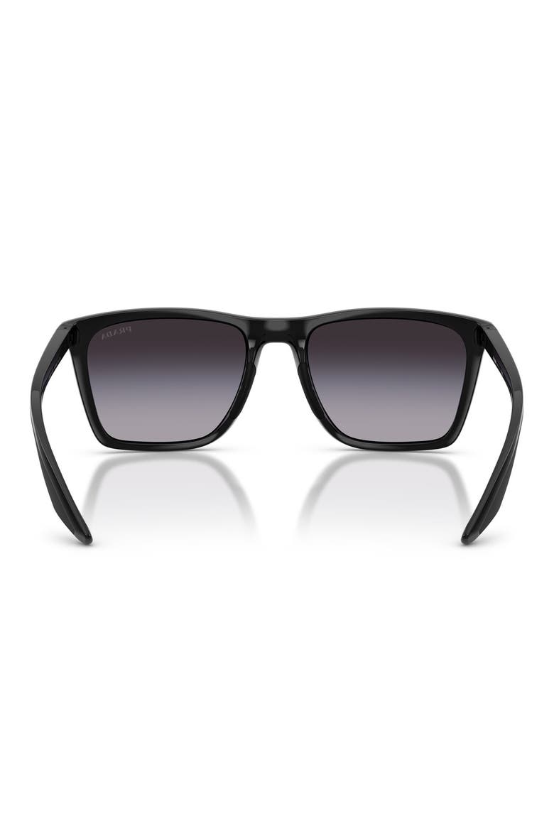 56mm Pillow Sunglasses, Alternate, color, BLACK / GREY GRADIENT