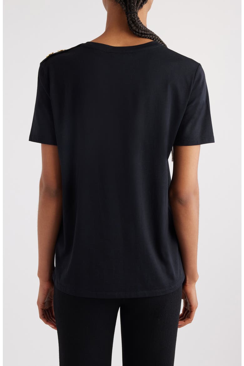 Button Shoulder Cotton Logo Graphic T-Shirt, Alternate, color, EAB BLACK/ WHITE