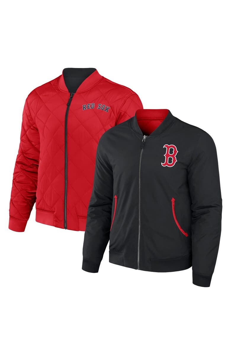 Darius Rucker Collection by Fanatics Men's Darius Rucker Collection by Fanatics Black/Red Boston Red Sox Reversible Full-Zip Bomber Jacket, Alternate, color, Black