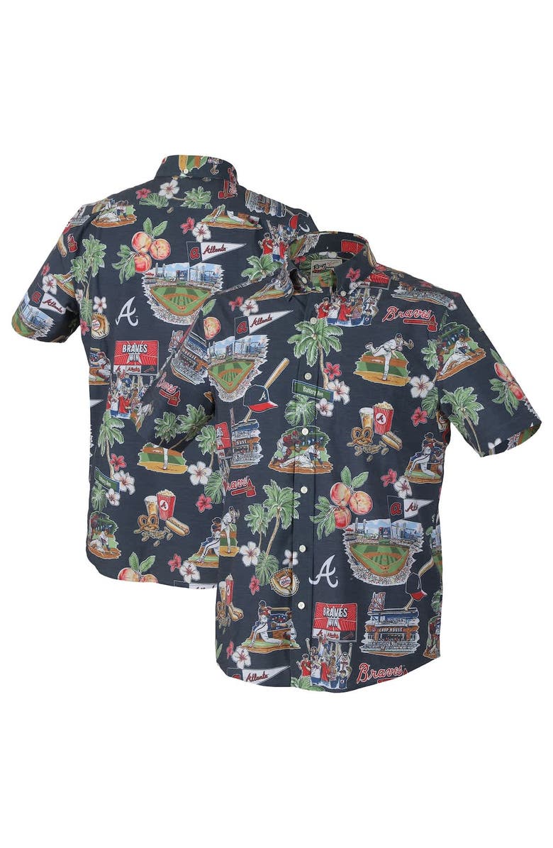 Reyn Spooner Men's Reyn Spooner  Navy Atlanta Braves Scenic Tri-Blend Performance Button-Up Top, Alternate, color, 