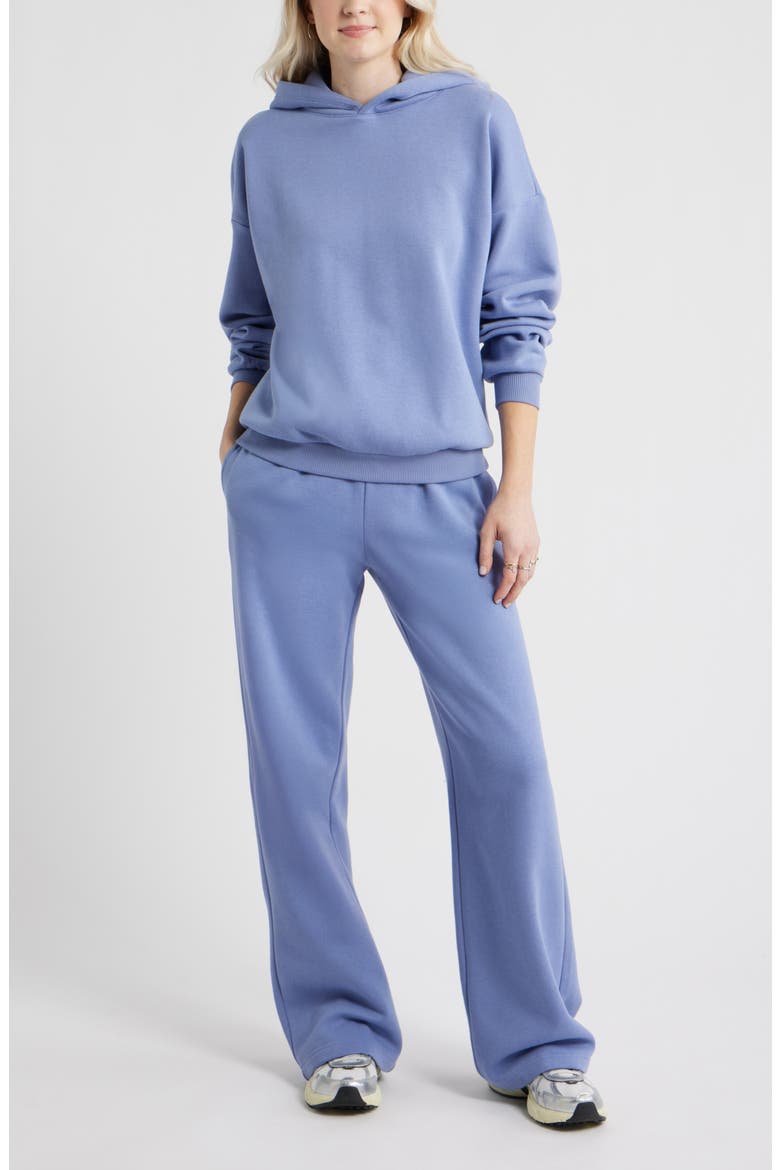 Relaxed Fleece Hoodie, Alternate, color, BLUE FROST