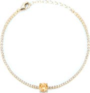 SPHERA MILANO 14K Gold Plated Cubic Zirconia Tennis Bracelet