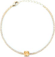 SPHERA MILANO 14K Gold Plated Cubic Zirconia Tennis Bracelet