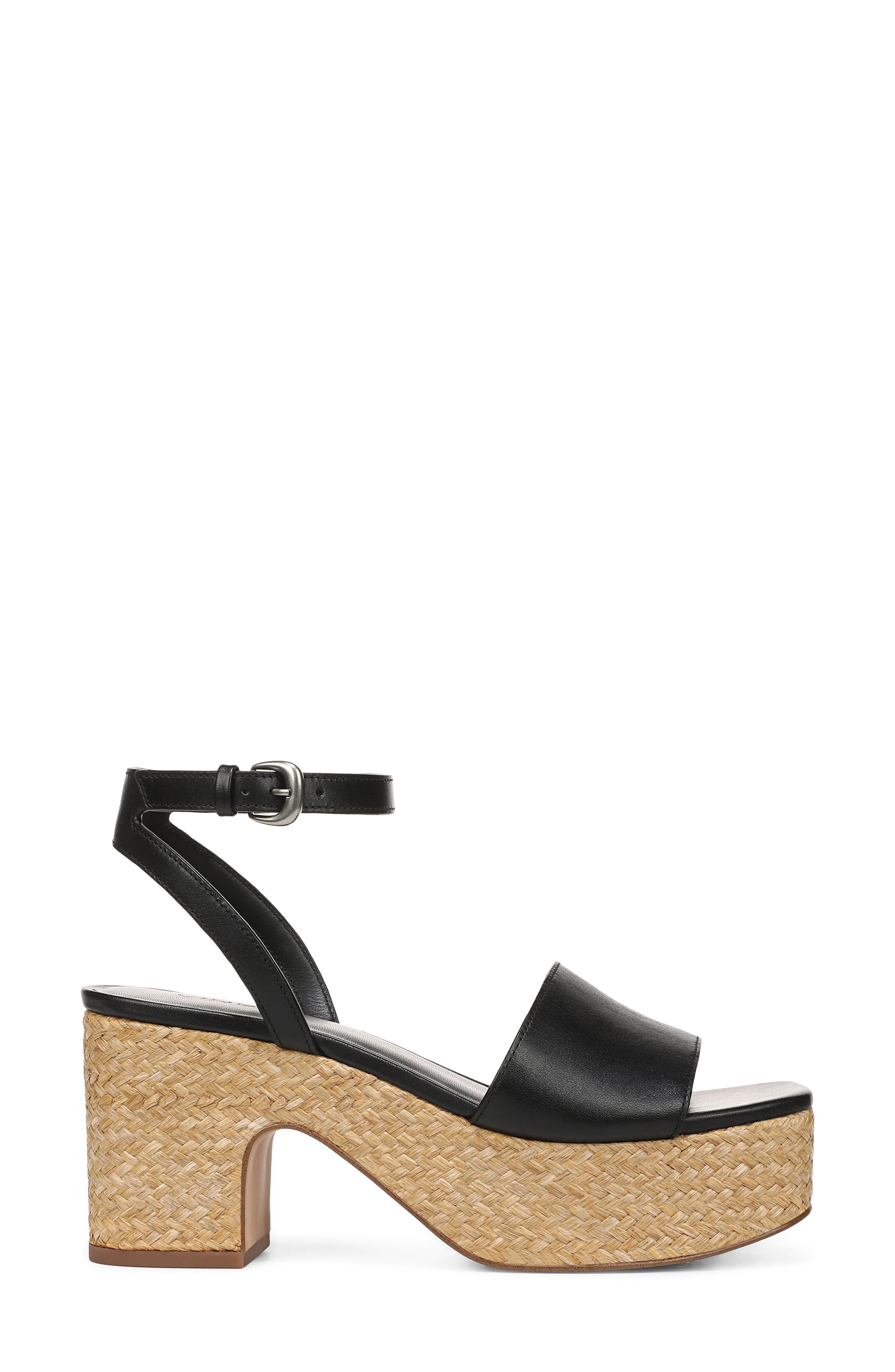 Vince Castella Ankle Strap Platform Sandal, Alternate, color, Black