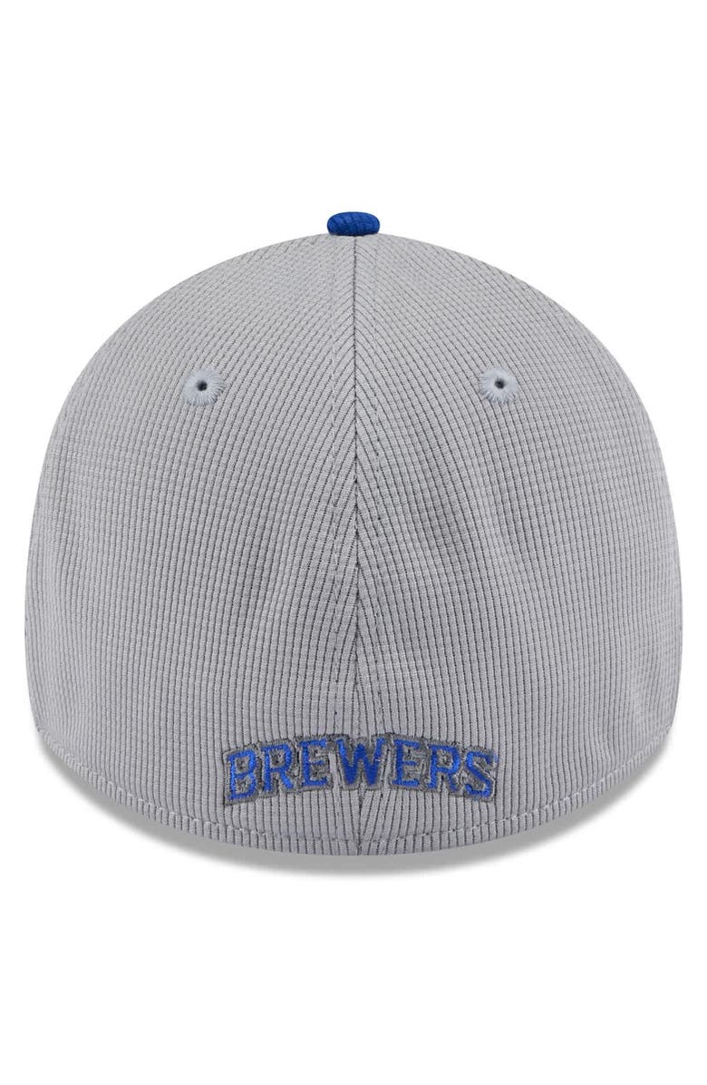 New Era Men's New Era Gray/Royal Milwaukee Brewers 2025 Batting Practice 39THIRTY Flex Hat, Alternate, color,