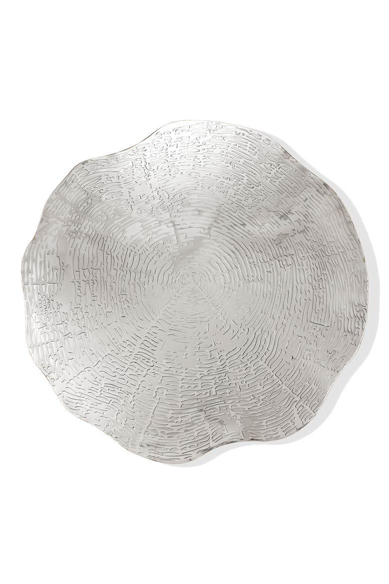 Modern Metallic Charger Plate, Main, color, SILVER