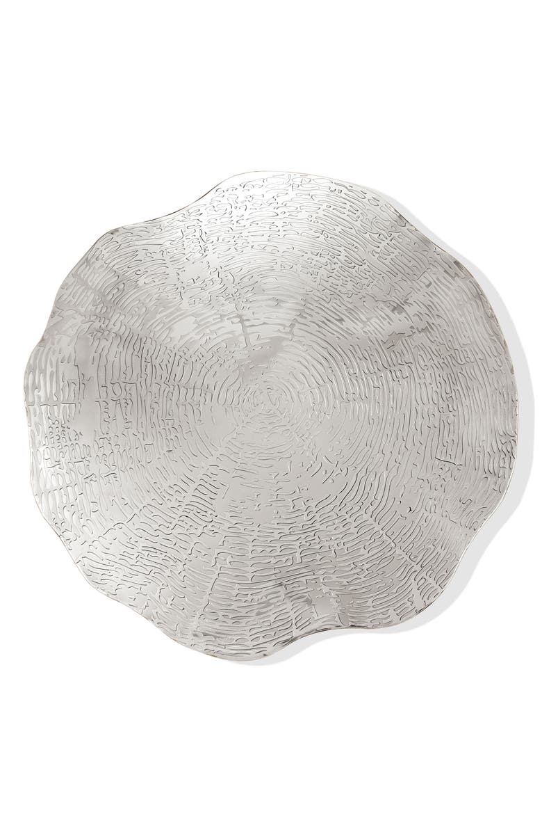Tiramisu Modern Metallic Charger Plate, Main, color, Silver