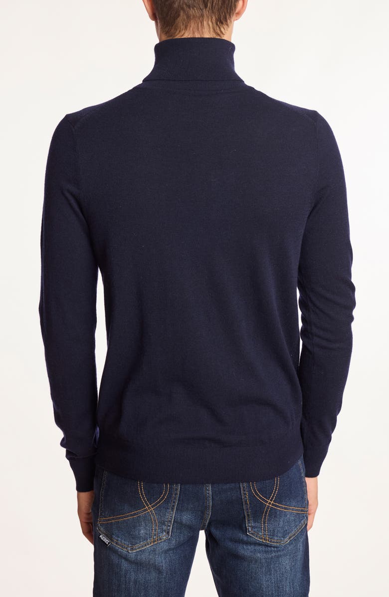 PAISLEY & GRAY Fine Gauge Turtleneck Sweater, Alternate, color, Navy