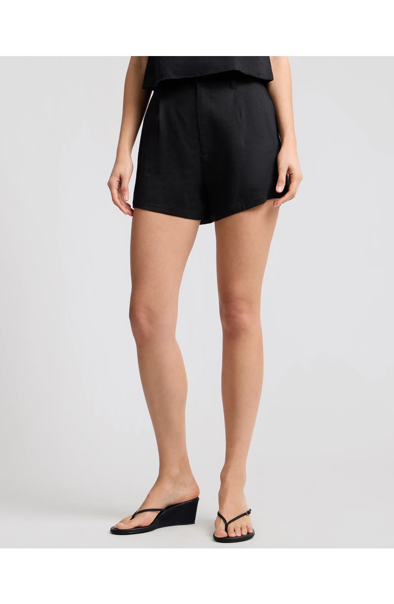 Onia Stretch Linen Short, Main, color, Black