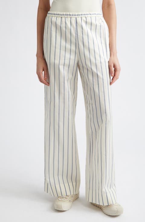 Stripe Cotton & Silk Trousers