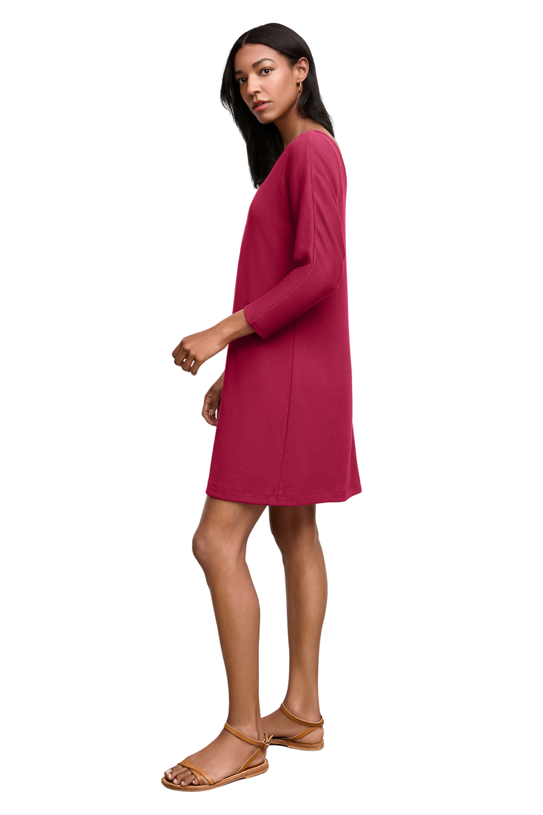 Ivana Toss-On Dress - Ribbed Pima Modal, Alternate, color, Dark Fuchsia