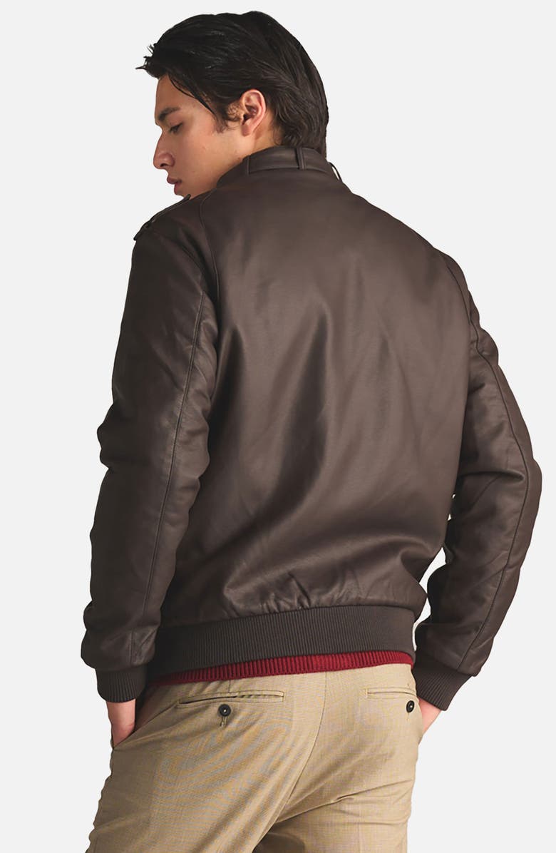 Members Only Men's Faux Leather Iconic Racer Jacket, Alternate, color, Dark Brown