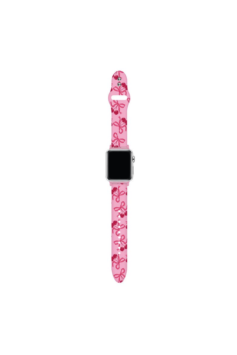 Cherry Bow Silicone Band for Apple Watch + Smartwatch, Alternate, color, Cherry Coquette