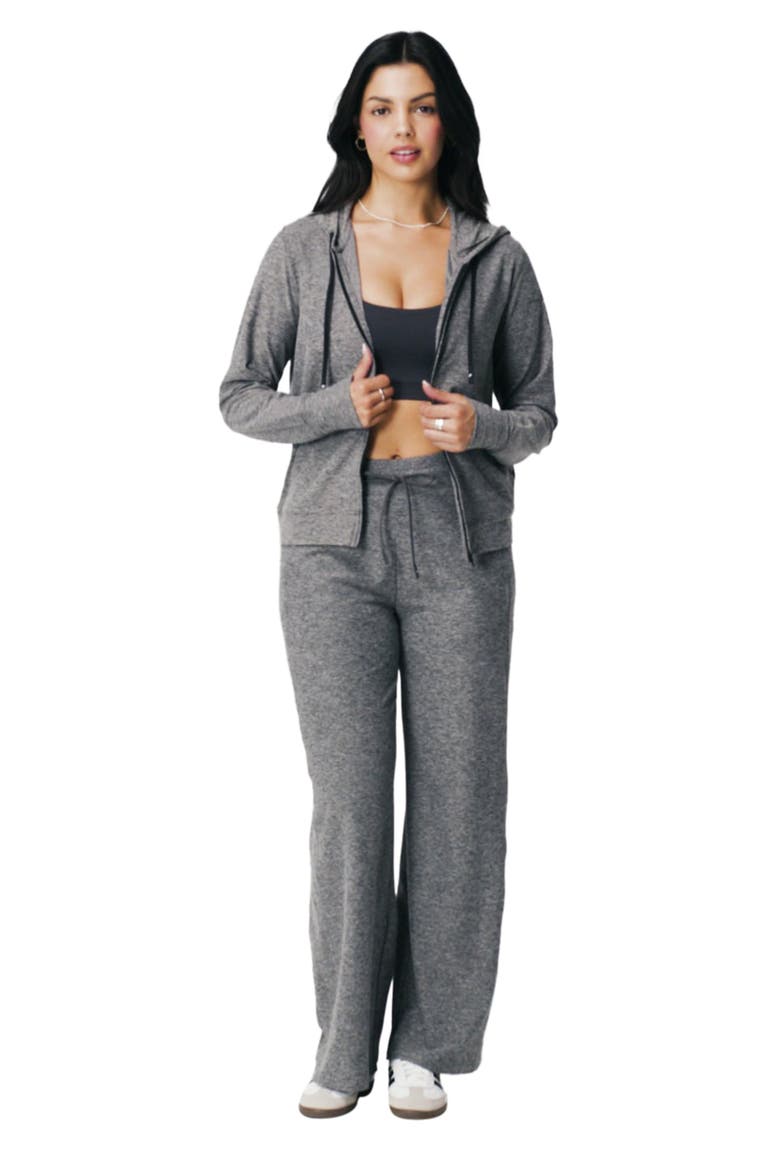 Cloud Jersey Full Zip Hoodie, Alternate, color, Light Heather Sand