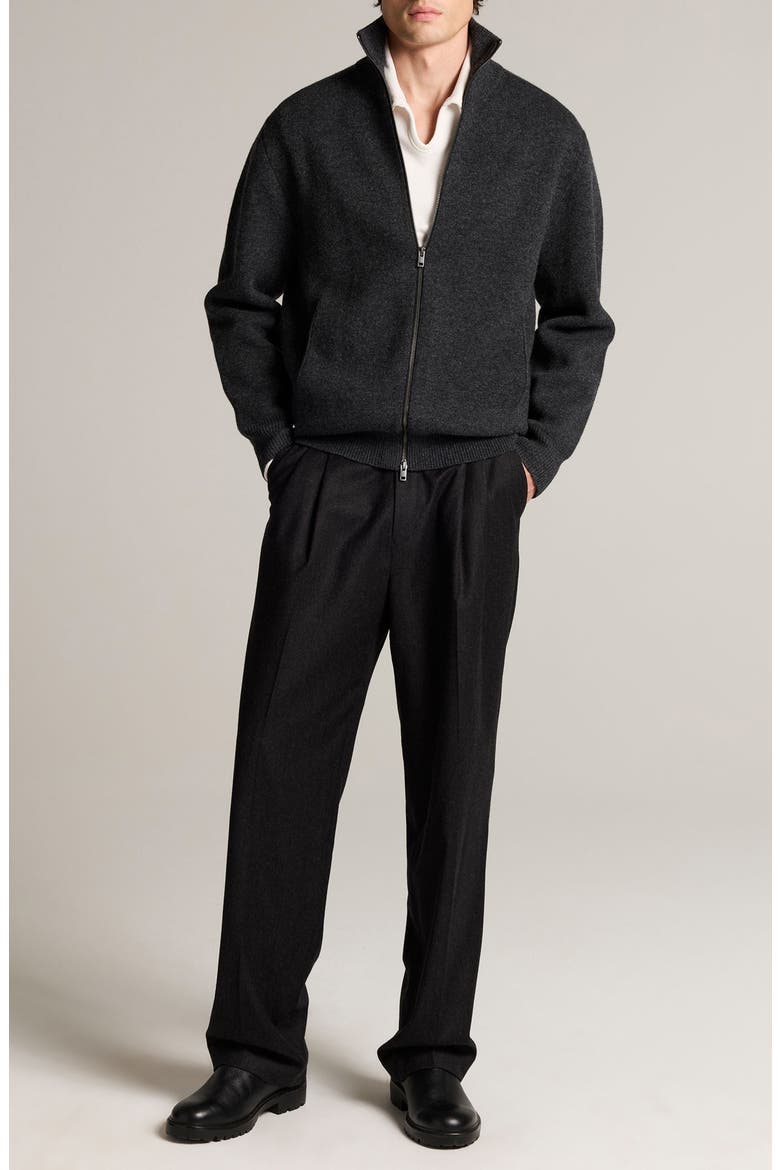 Double Air Knit Full Zip Cardigan, Alternate, color, H BLACK