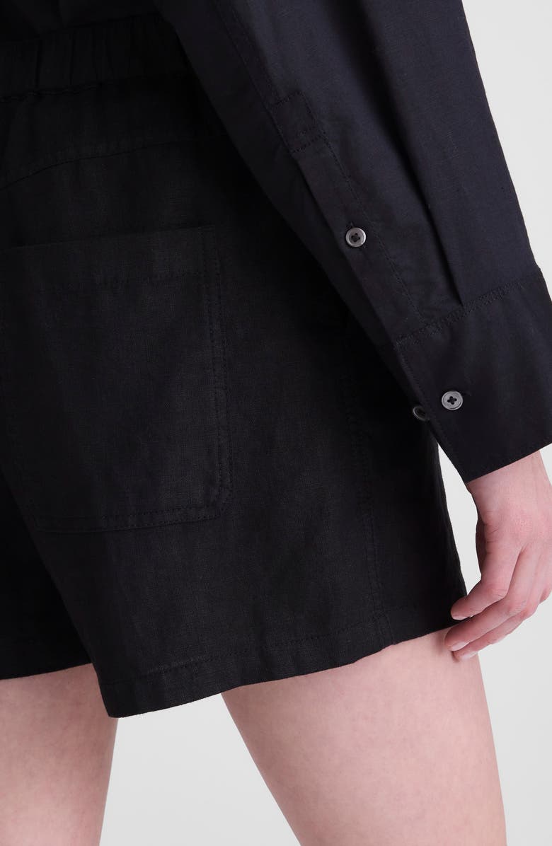 Madewell Zoe Linen Shorts, Alternate, color, Jet Black