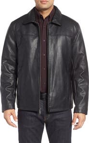 Cole Haan Signature Cole Haan Collared Open Bottom Faux Leather Jacket