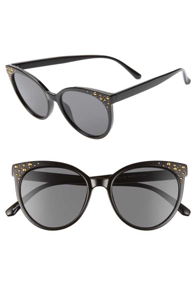 BP. 54mm Studded Cat Eye Sunglasses, Main, color,