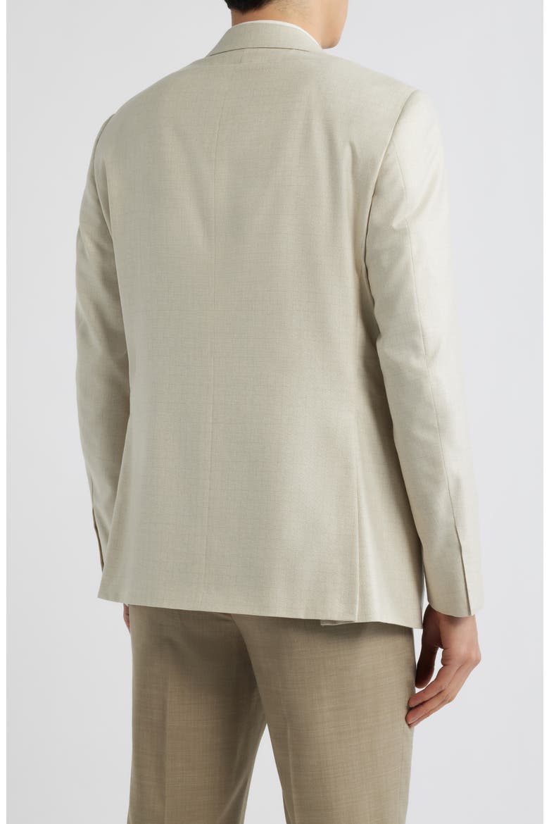 Capri Trim Fit Beige Check Jacquard Silk & Cashmere Sport Coat, Alternate, color, BEIGE