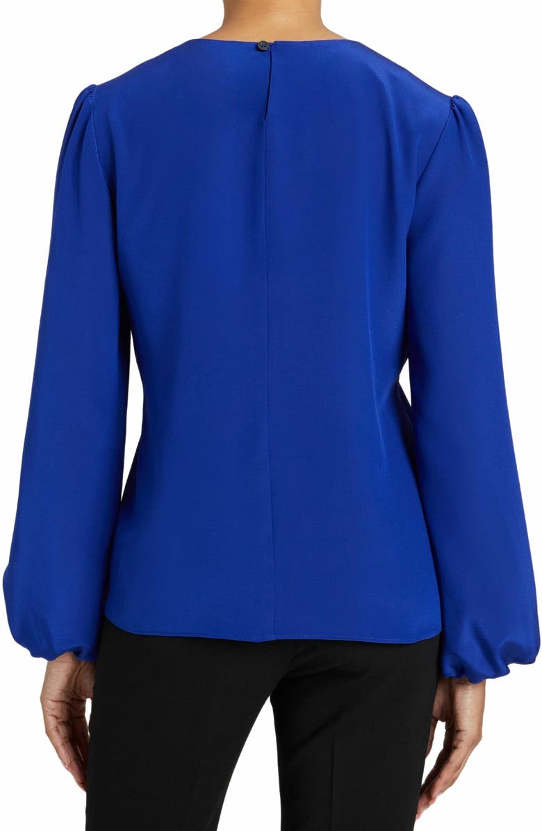 Santorelli LYRA Long Sleeve Silk Blouse with Keyhole Neckline, Alternate, color, 