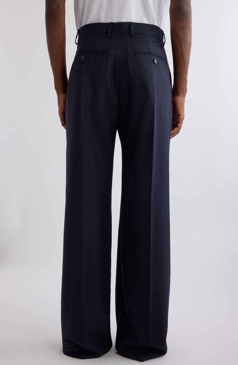 Dries Van Noten Penrud Pinstripe Pleated Wool Trousers, Alternate, color, 