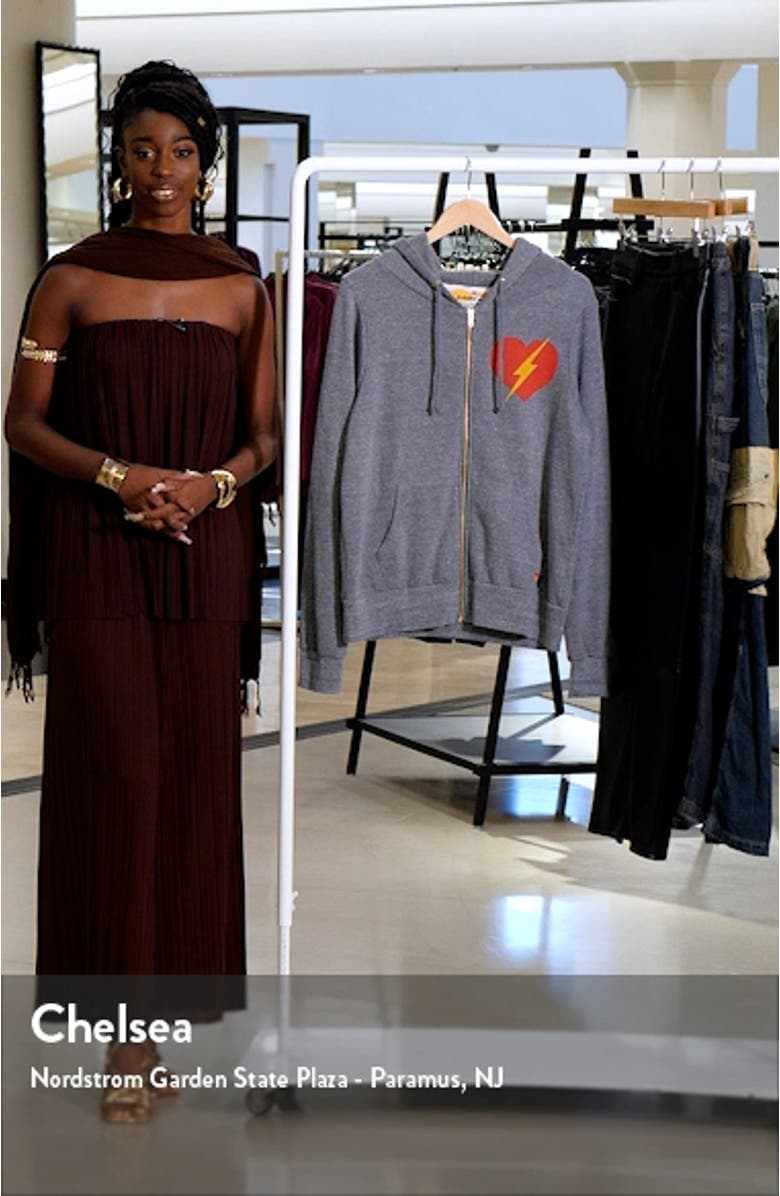 Bolt Heart Graphic Zip-Up Hoodie, sales video thumbnail