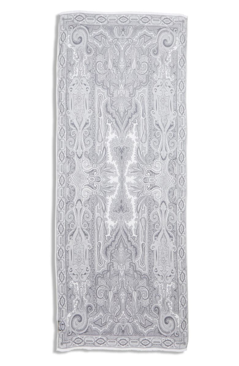 Etro Sciarpa Delhy Silk Scarf, Main, color, 