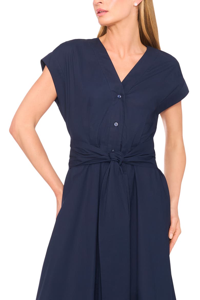 Tie Front A-Line Dress, Alternate, color, BARITONE BLUE