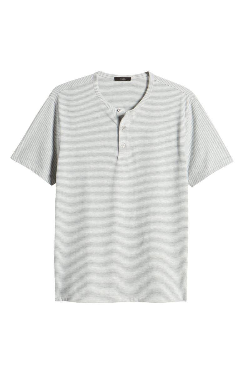 Vince Mini Stripe Henley, Alternate, color, Light Heather Grey/ Marin