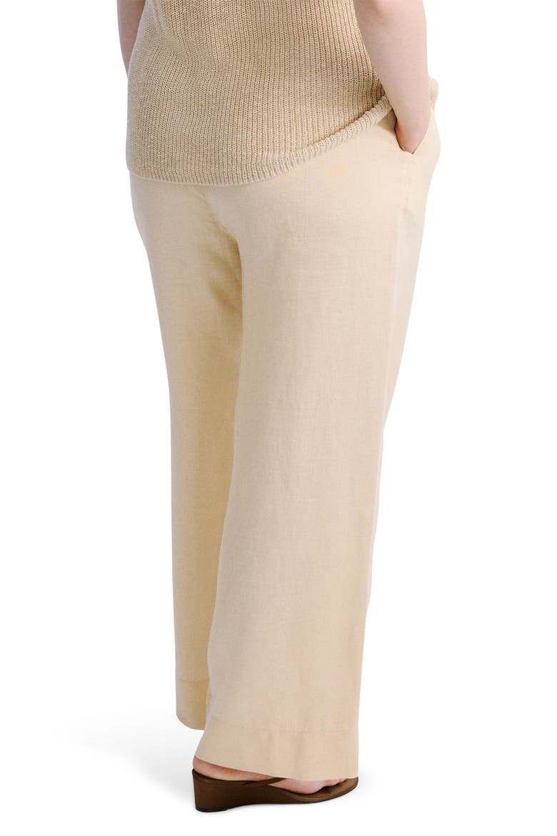 Straight Leg Linen Blend Pants, Alternate, color, PASTEL YELLOW