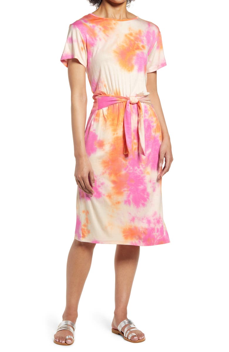 Fraiche by J Tie Dye Midi Dress, Main, color, 