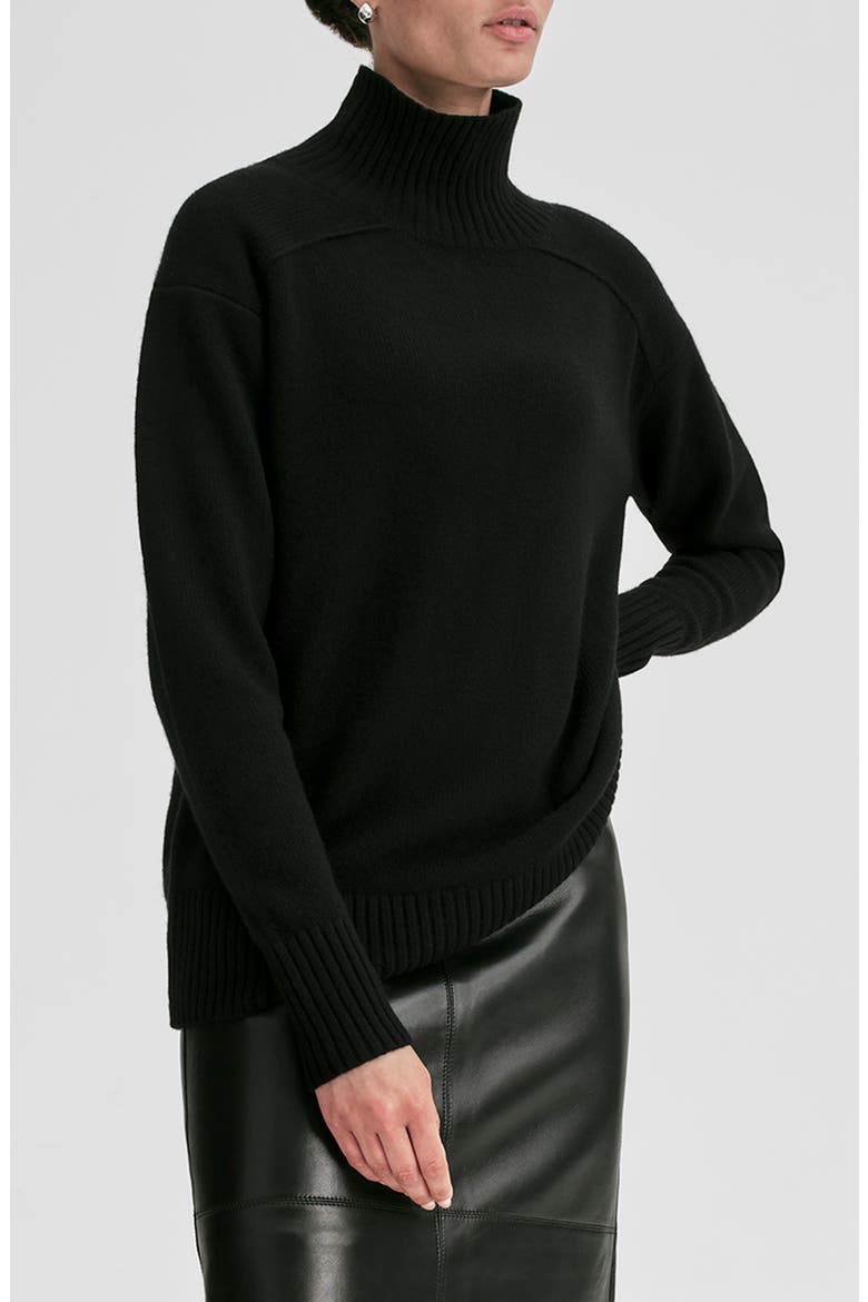 Archie Turtleneck Cashmere Sweater, Main, color, BLACK