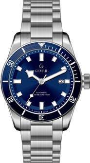 GEVRIL Men's Yorkville Blue Dial Stainless Steel Watch, 43mm