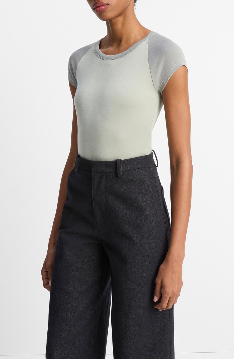 Vince Colorblock Raglan Cap Sleeve Pima Cotton T-Shirt, Alternate, color, 