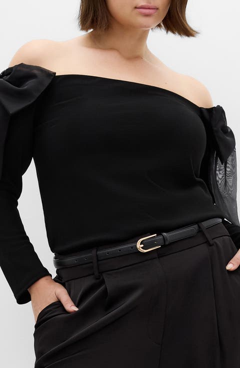 Stacie Off the Shoulder Long Sleeve Top (Plus)
