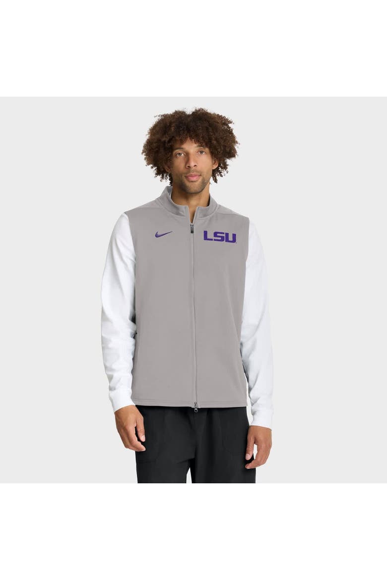 Men's Nike Gray LSU Tigers Primetime Victory Performance Full-Zip Vest, Main, color, Gray