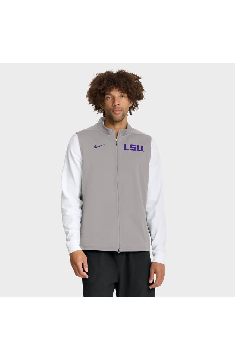Nike Men's Nike Gray LSU Tigers Primetime Victory Performance Full-Zip Vest, Main, color, Gray
