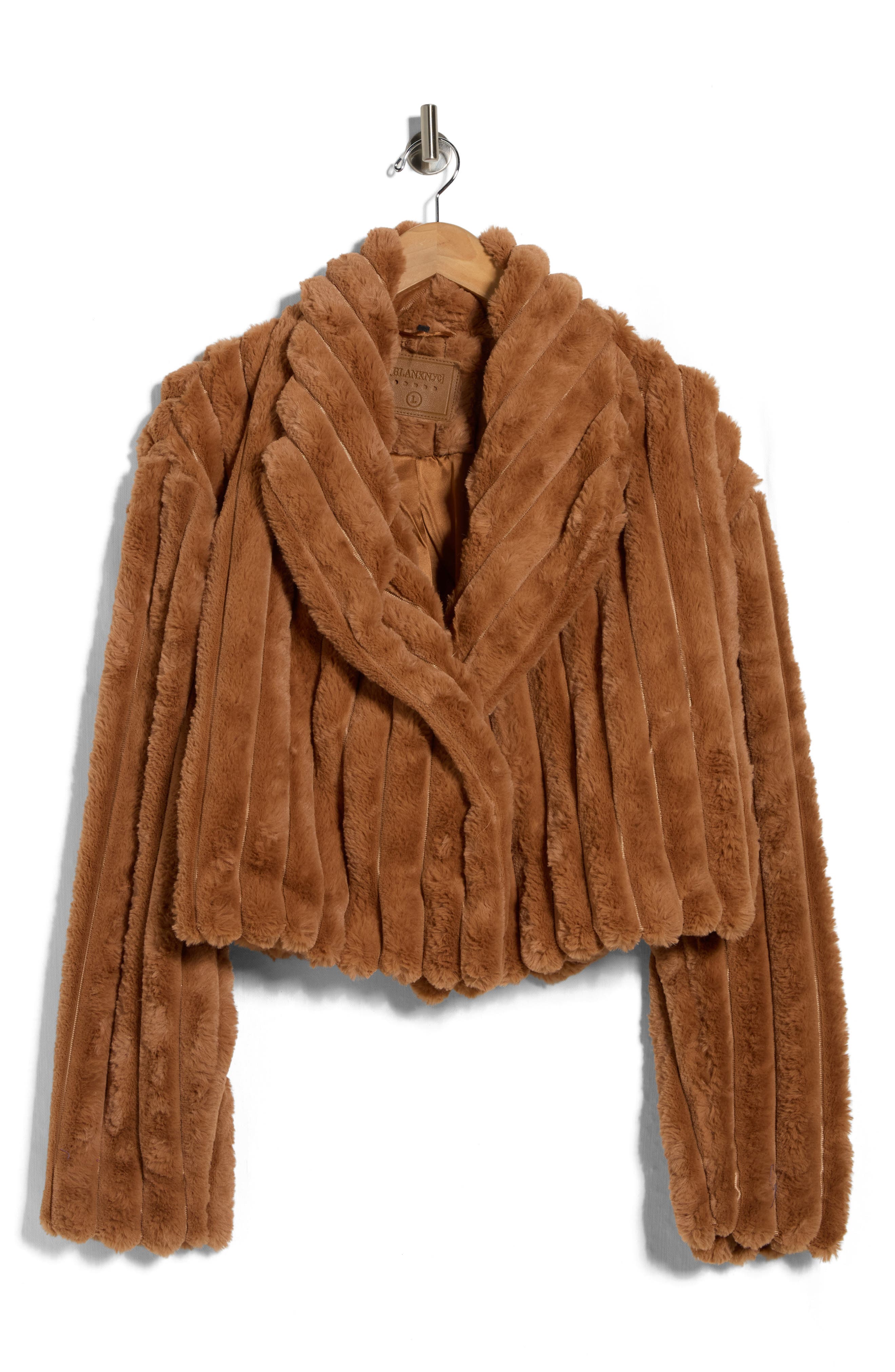 BLANKNYC Faux Fur Crop Jacket