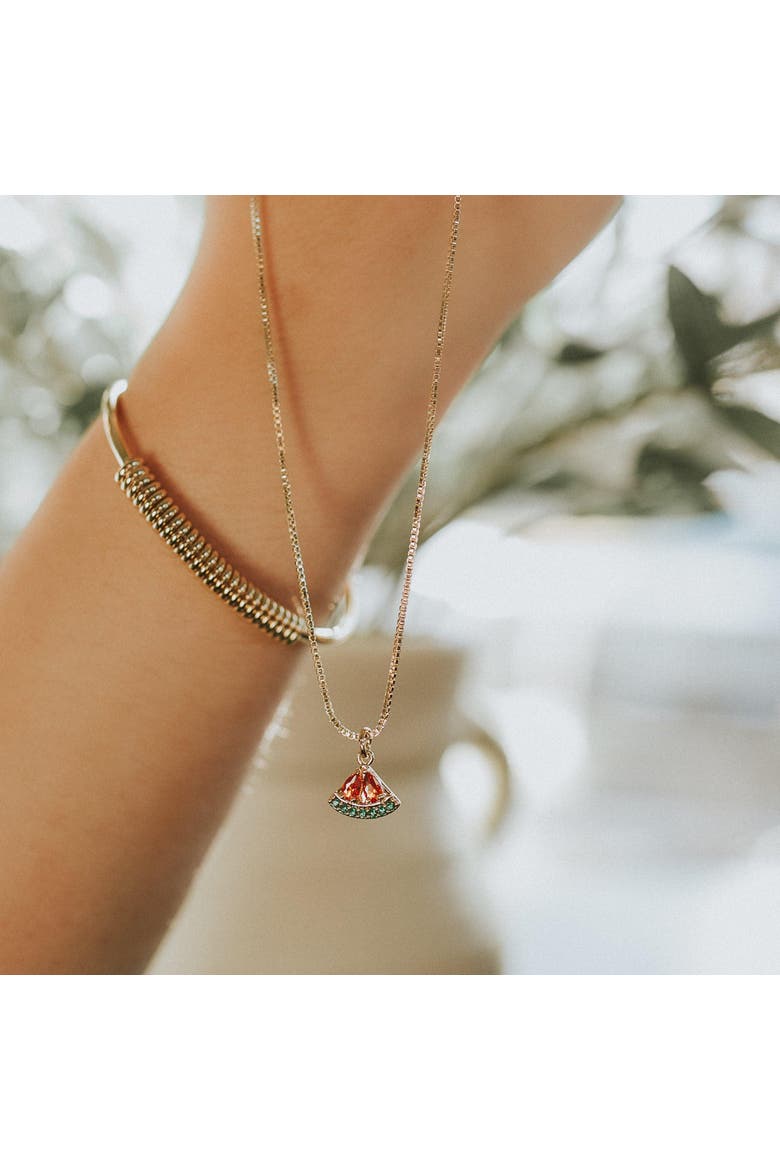 The Qalqilya Watermelon Necklace, Alternate, color, Gold