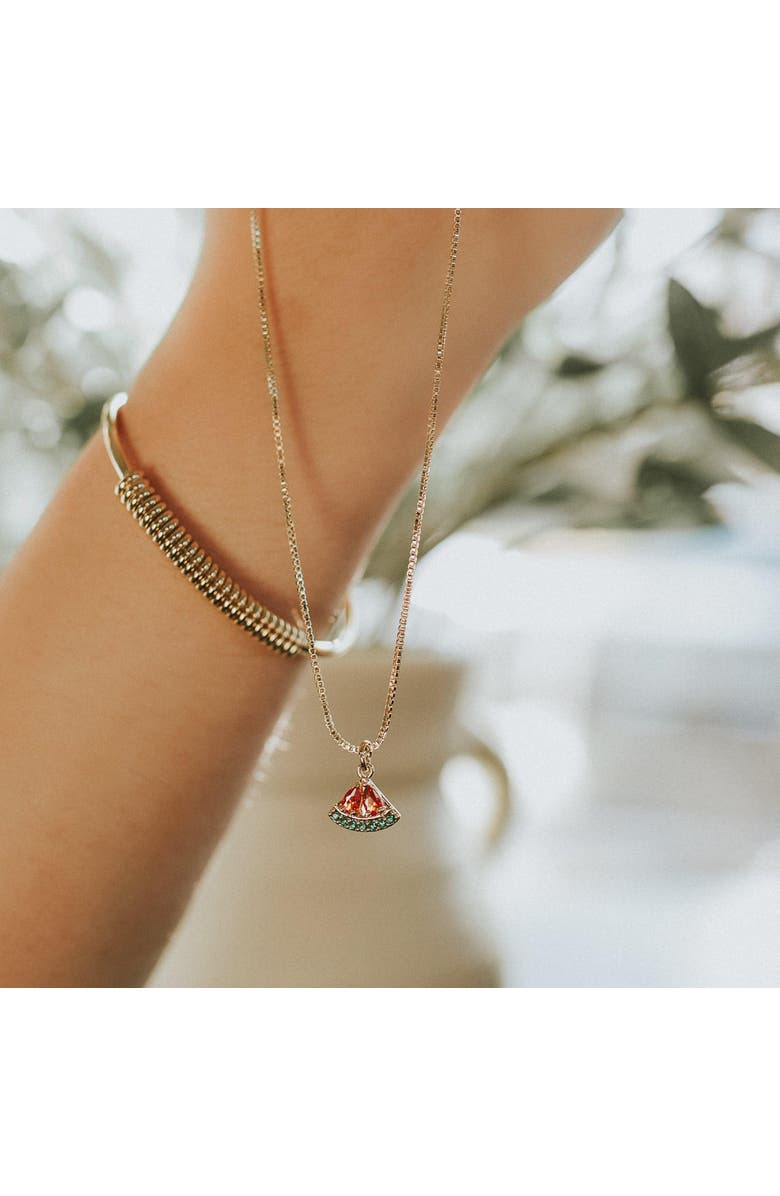 Ivy & Pearl Co. The Qalqilya Watermelon Necklace, Alternate, color, Gold
