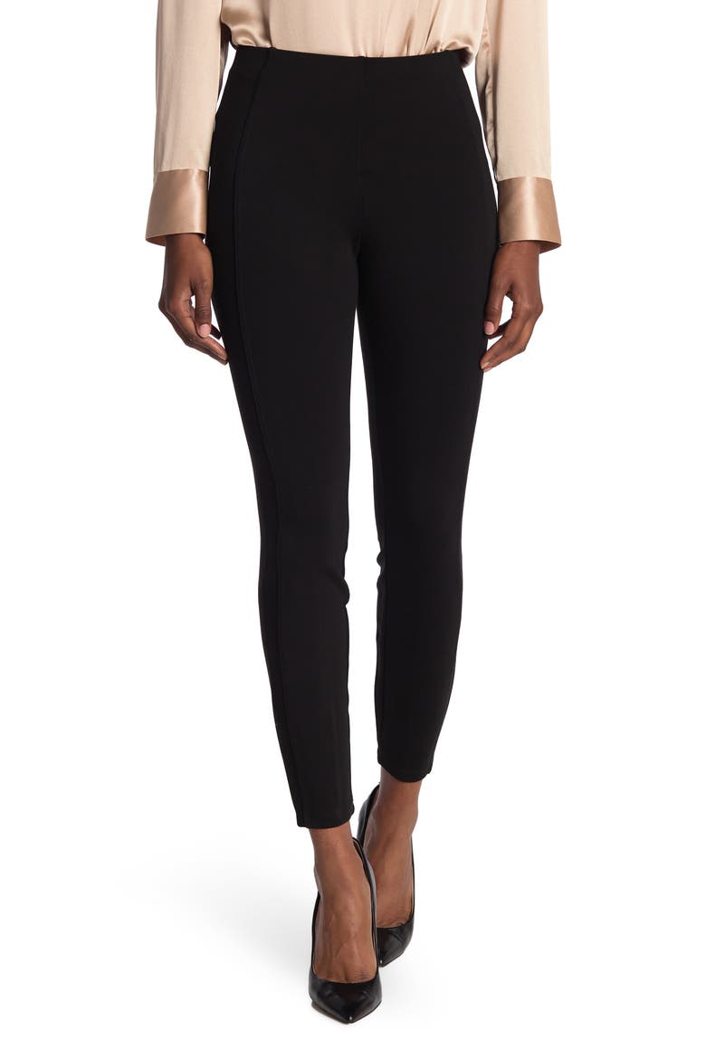 High Waist Ponte Knit Leggings, Main, color, BLACK